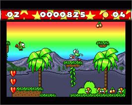In game image of Morton Strikes Back on the Commodore Amiga.