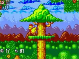In game image of Mr. Nutz: Hoppin' Mad on the Commodore Amiga.
