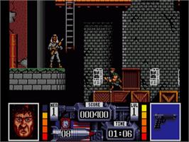 In game image of Navy Seals on the Commodore Amiga.