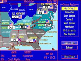 In game image of No Greater Glory - The American Civil War on the Commodore Amiga.