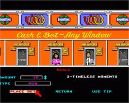 In game image of Omni-play Horse Racing on the Commodore Amiga.