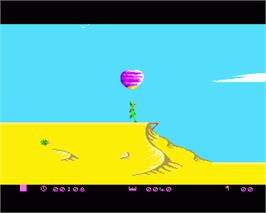 In game image of Paragliding on the Commodore Amiga.
