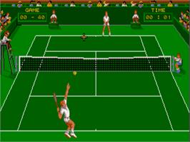 In game image of Pro Tennis Tour on the Commodore Amiga.