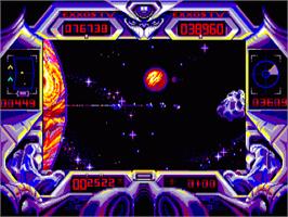 In game image of Purple Saturn Day on the Commodore Amiga.