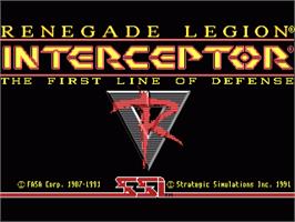 In game image of Renegade Legion: Interceptor on the Commodore Amiga.