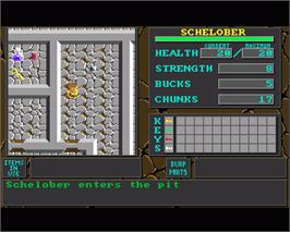 In game image of Schelober's Quest For A Babe on the Commodore Amiga.