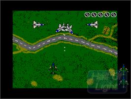 In game image of Screaming Wings on the Commodore Amiga.