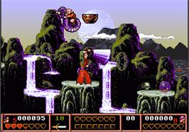 In game image of Second Samurai on the Commodore Amiga.