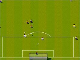 In game image of Sensible World of Soccer '95-'96 on the Commodore Amiga.