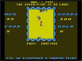 In game image of Seven Cities of Gold on the Commodore Amiga.