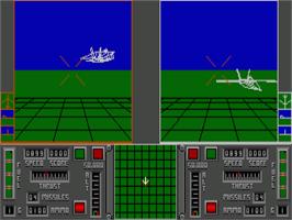 In game image of Sky Chase on the Commodore Amiga.