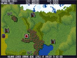 In game image of Sorcerer Lord on the Commodore Amiga.