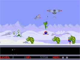 In game image of Space Ranger on the Commodore Amiga.