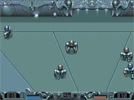 In game image of Speedball 2: Brutal Deluxe on the Commodore Amiga.