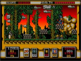 In game image of Spellfire The Sorcerer on the Commodore Amiga.
