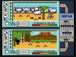 In game image of Spy vs. Spy II: The Island Caper on the Commodore Amiga.