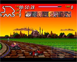 In game image of Street Racer on the Commodore Amiga.