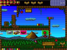 In game image of Summer Camp on the Commodore Amiga.