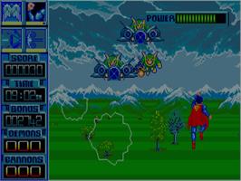 In game image of Superman - The Man Of Steel on the Commodore Amiga.