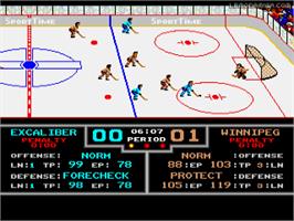 In game image of Superstar Ice Hockey on the Commodore Amiga.