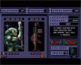 In game image of Supremacy - Your Will Be Done on the Commodore Amiga.