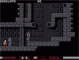 In game image of Switchblade on the Commodore Amiga.
