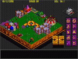 In game image of Utopia: The Creation of a Nation on the Commodore Amiga.