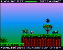 In game image of Venus the Flytrap on the Commodore Amiga.