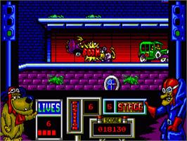 In game image of Wacky Races on the Commodore Amiga.