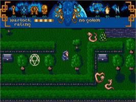 In game image of Warlock - The Avenger on the Commodore Amiga.