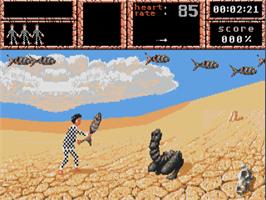 In game image of Weird Dreams on the Commodore Amiga.
