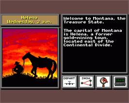 In game image of Where in the U.S.A. Is Carmen Sandiego? on the Commodore Amiga.