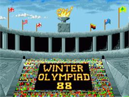 In game image of Winter Olympiad 88 on the Commodore Amiga.