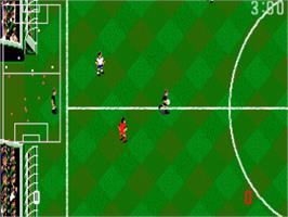 In game image of World Cup USA '94 on the Commodore Amiga.