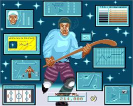 In game image of World Hockey League Manager on the Commodore Amiga.