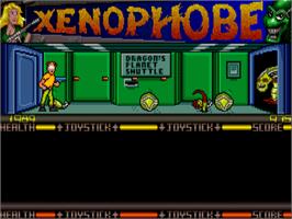 In game image of Xenophobe on the Commodore Amiga.