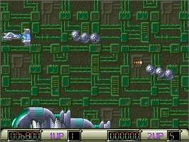 In game image of Z-Out on the Commodore Amiga.