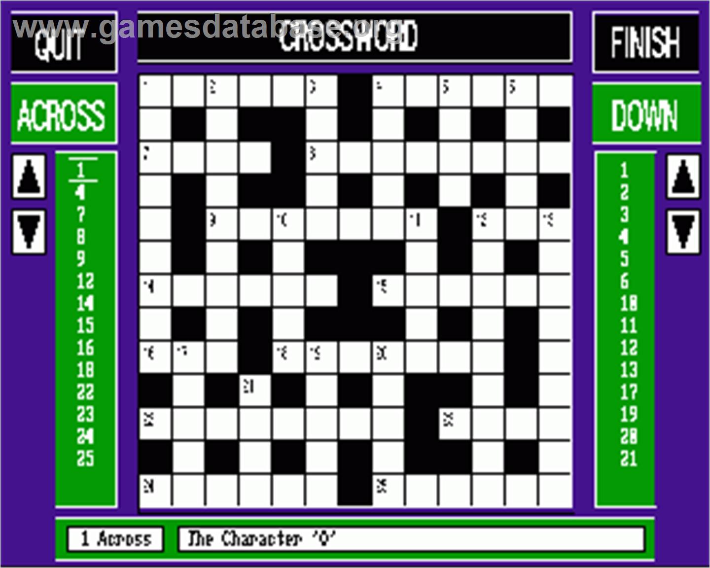1 Across 2 Down - Commodore Amiga - Artwork - In Game