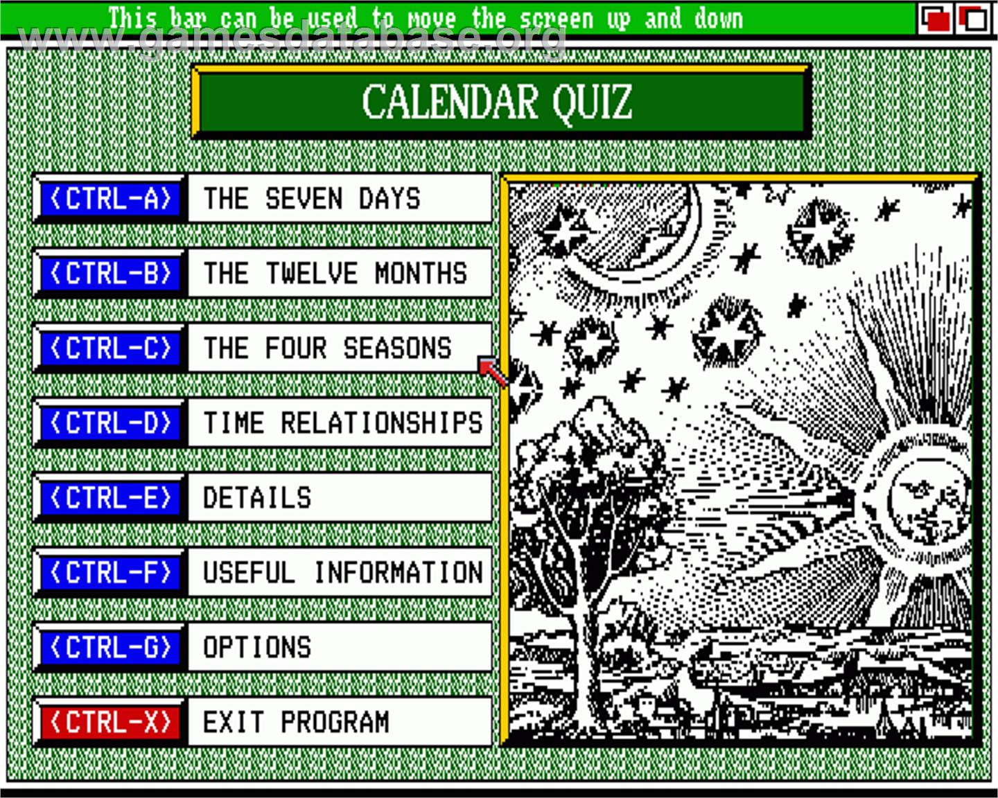 Calendar Quiz - Commodore Amiga - Artwork - In Game