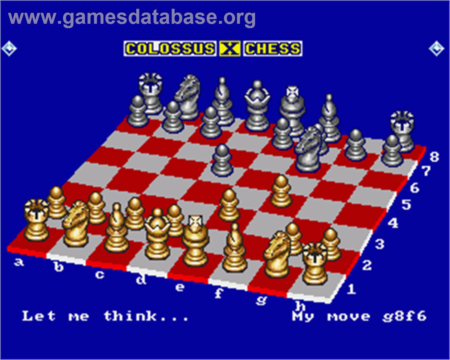 Colossus Chess X - Commodore Amiga - Artwork - In Game