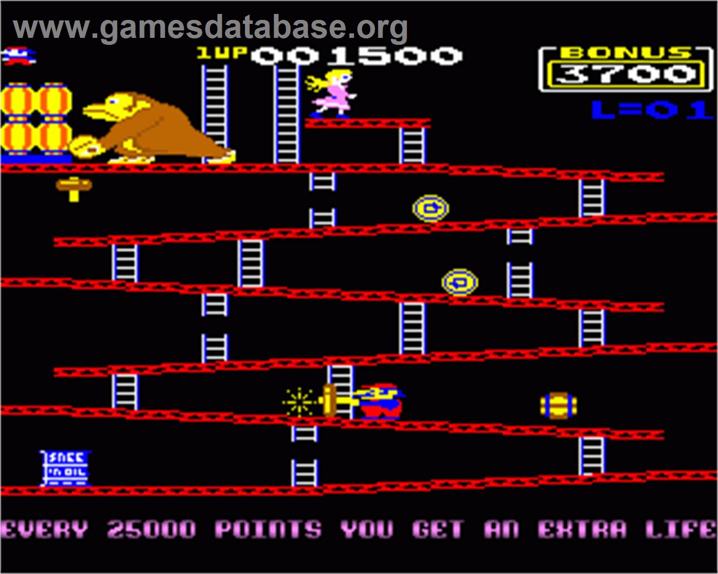 Donkey Kong - Commodore Amiga - Artwork - In Game
