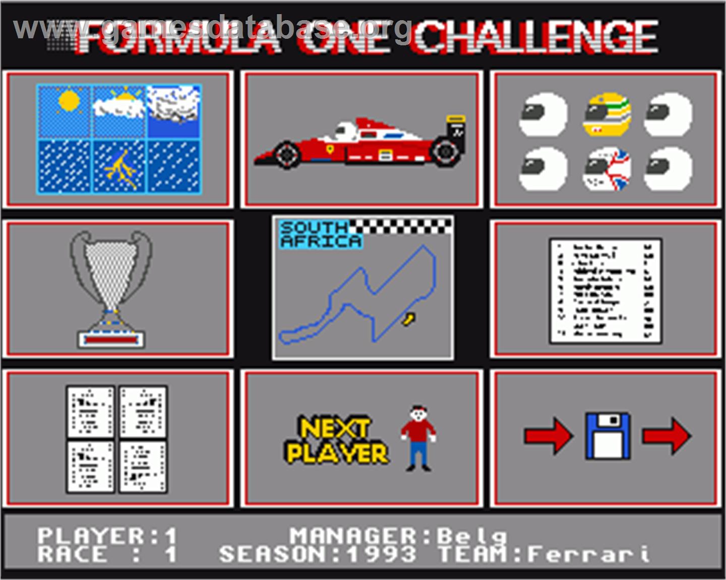 Formula One Challenge - Commodore Amiga - Artwork - In Game