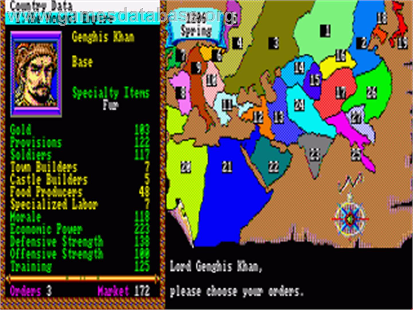 Genghis Khan - Commodore Amiga - Artwork - In Game