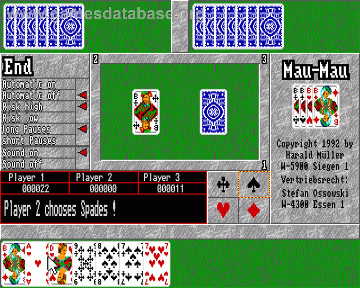 Mau-mau - Commodore Amiga - Artwork - In Game