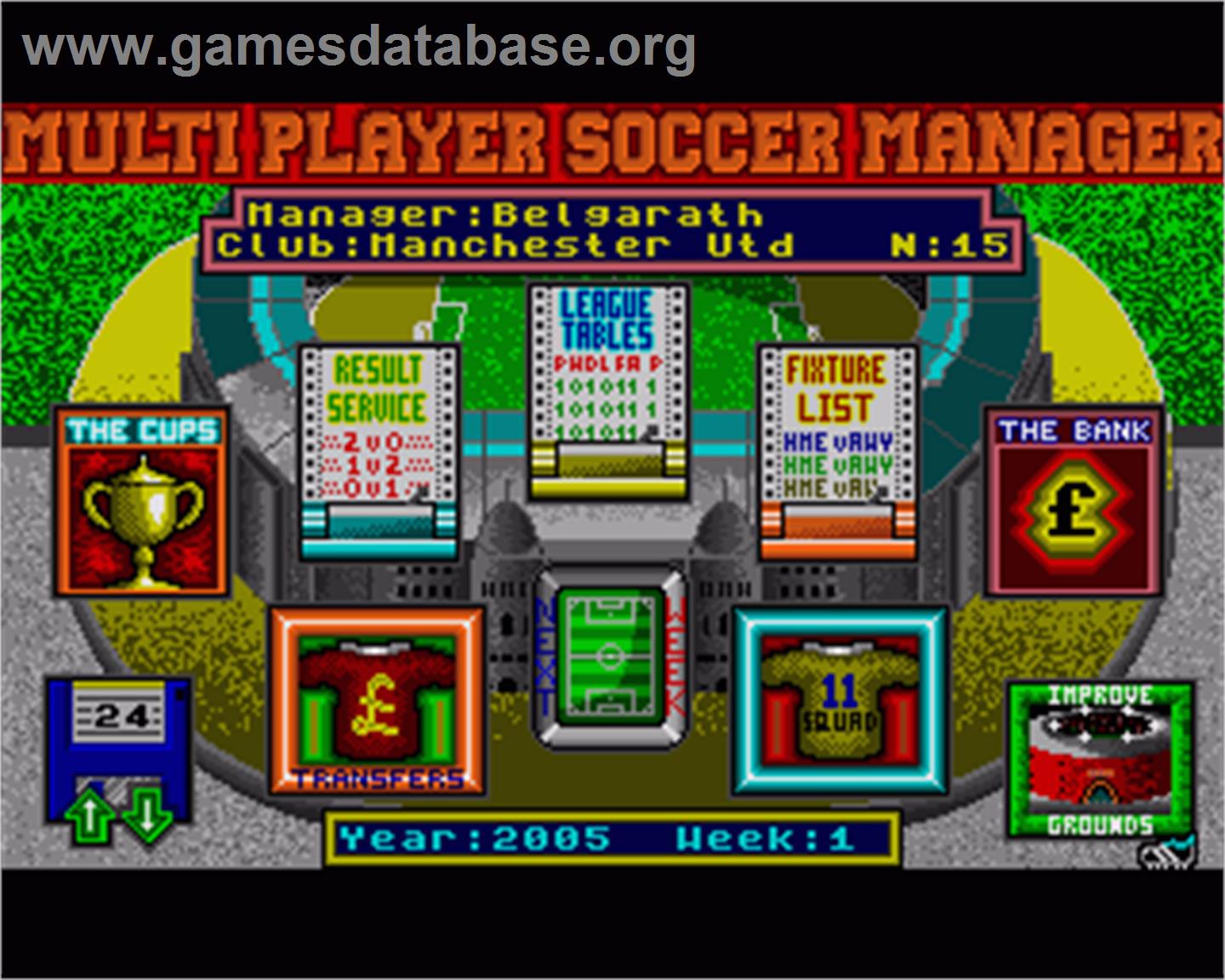 Multi-player Soccer Manager - Commodore Amiga - Artwork - In Game