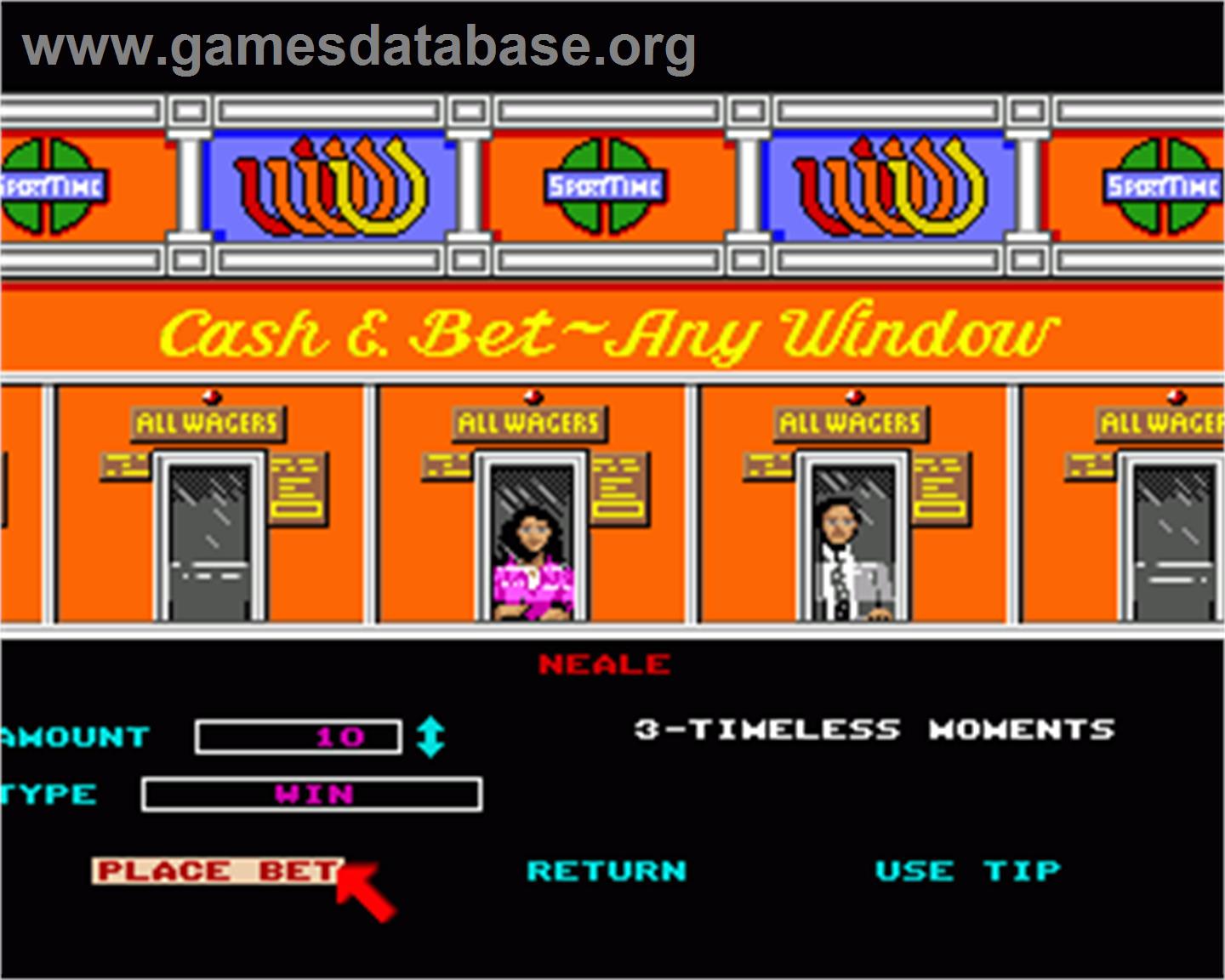 Omni-Play Horse Racing - Commodore Amiga - Artwork - In Game