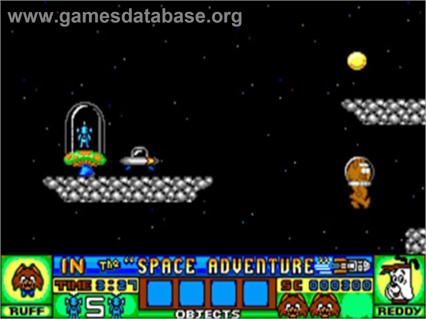 Ruff And Reddy In The Space Adventure - Commodore Amiga - Artwork - In Game