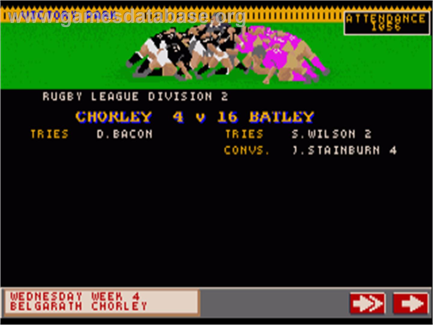 Rugby Coach - Commodore Amiga - Artwork - In Game