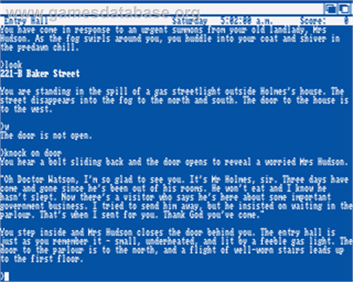 Sherlock: The Riddle of the Crown Jewels - Commodore Amiga - Artwork - In Game