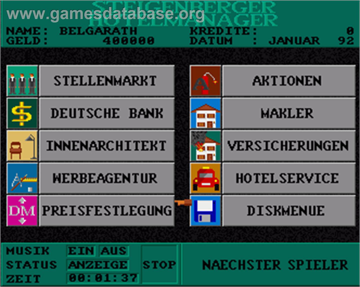Steigenberger Hotelmanager - Commodore Amiga - Artwork - In Game